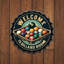Plaque de billard bouchons de bouteilles en métal plaque murale décorative rétro 13,8 x 13,8 po