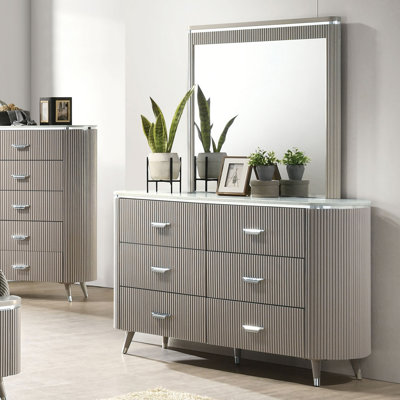 Commode 6 tiroirs avec miroir Brixham