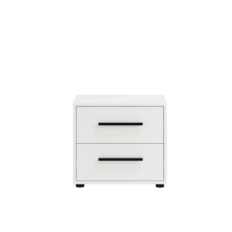 Sunde 51cm W Manufactured Wood Bedside Table, White