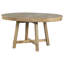 Table ronde en bois naturel délavé avec rallonge, 16 po, fabrication solide, pouvant accueillir jusqu'à 6 personnes-935251034-935251036