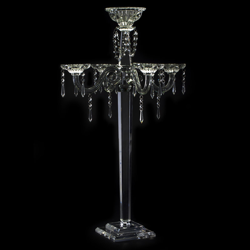 35'' H Crystal Floor Candelabra