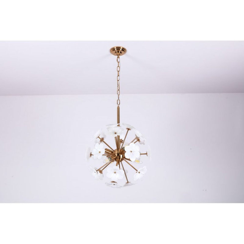Lustre Keigyn Murano Venini, Laiton doré, H 21 po x l 13 po x P 13 po, Fumée