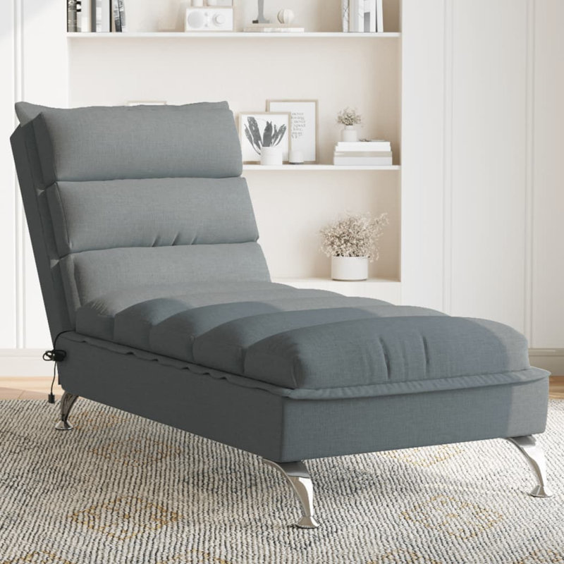 Chaise longue avec coussins Ebern Designs, Tissu gris foncé