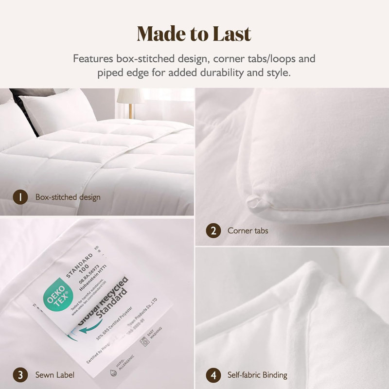 Breathable Summer Weight Comforter Lightweight Down Alternative Blanket, Twin