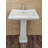 26.5" Tall White Vitreous China Rectangular Pedestal Bathroom Sink Overflow-40144926