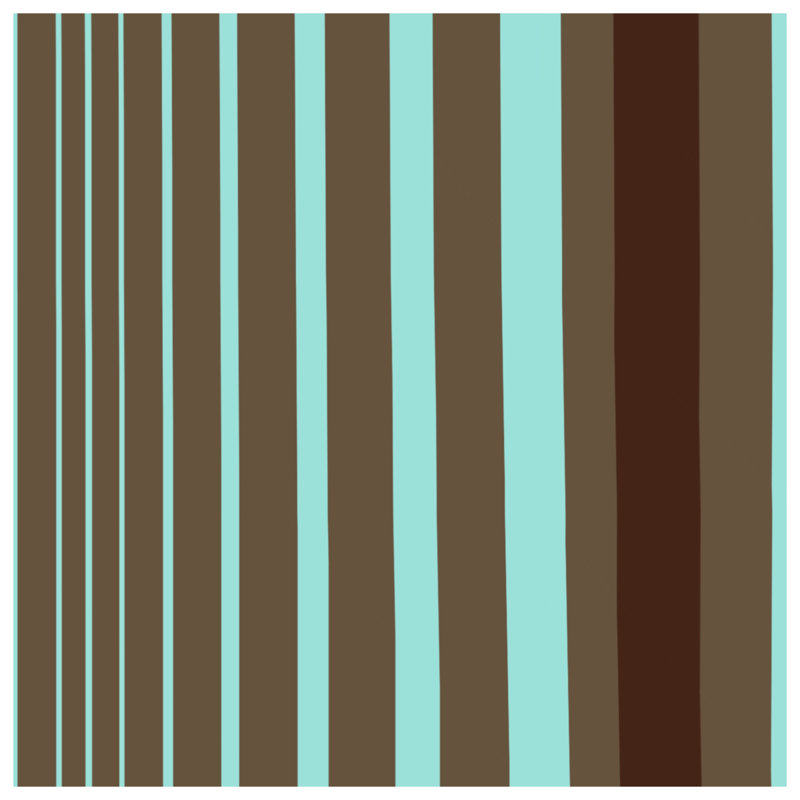 Tapis de bain brun à rayures bleues, L 34 po x L 21 po