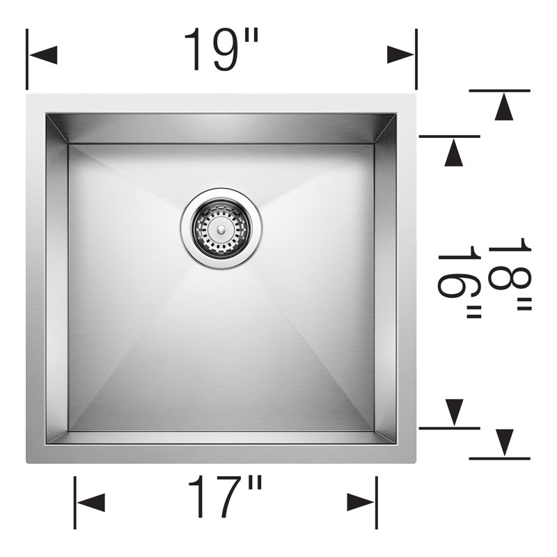 Precision 19" L x 18'' W Single Bowl Stainless Steel Undermount Kitchen Sink