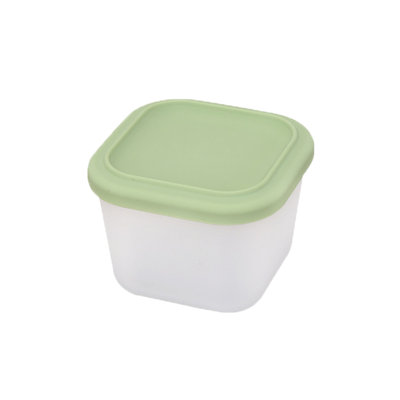 Mini contenant en silicone pour aliments pour animaux de compagnie compatible avec les micro-ondes et les congélateurs, 3,27 x 3,27 x 2,48 po, vert