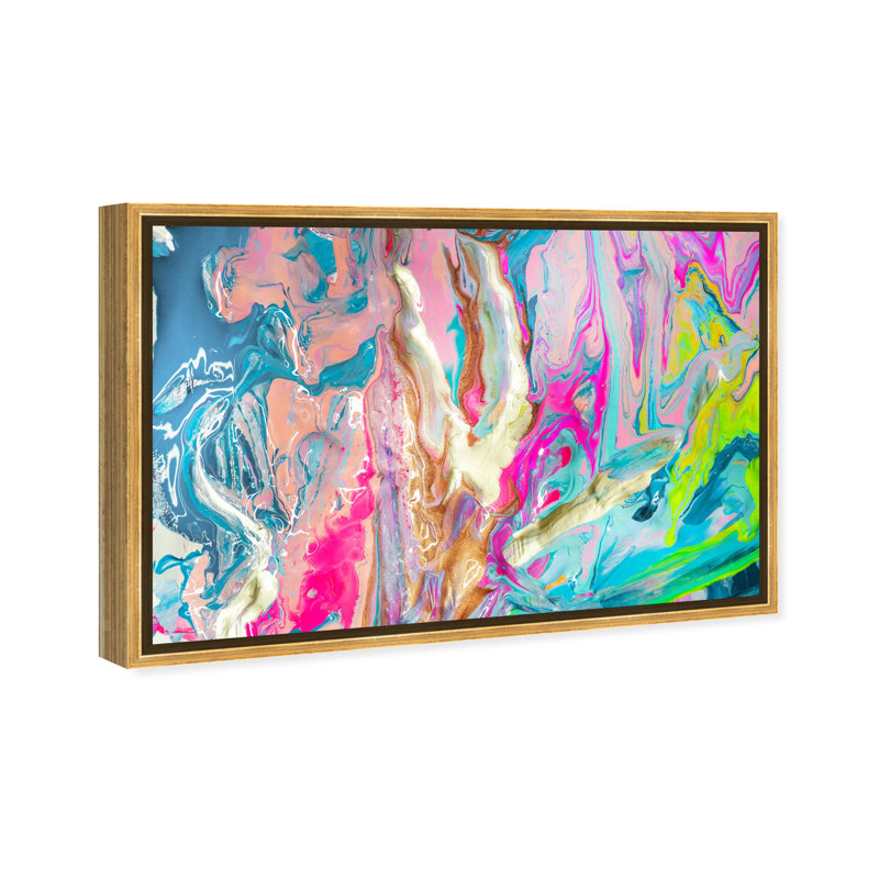 «Abstract Just Like Heaven», reproduction d'art graphique sur toile, H 30 po x l 45 po, Toile encadrée, Doré