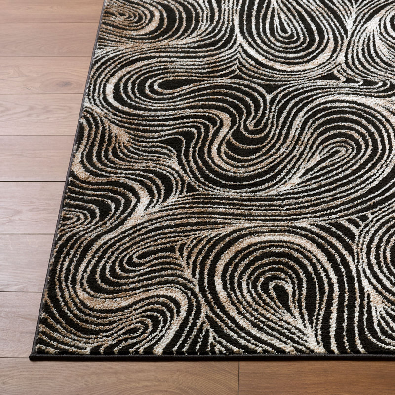 ELLE Decor X Livabliss Grenelle Machine Woven Rug, Runner 2'8" x 7'3", Black