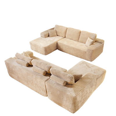 No Assembly Required 4-piece Cloud Modular Upholstered Sectional Sofa