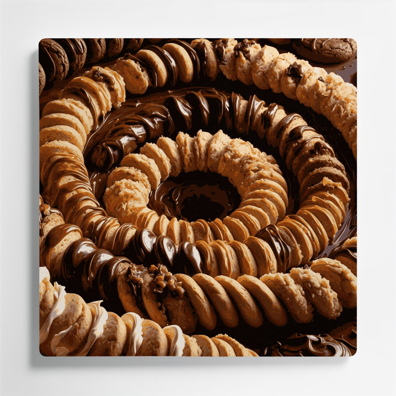Desserts, biscuits et biscuits, art mural en métal brun, H 32 po x l 32 po