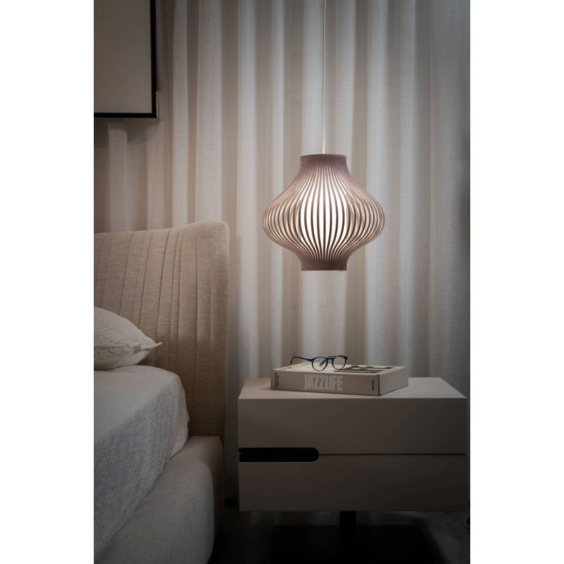 Luminaire suspendu géométrique 1 lumière Blossom, Frêne