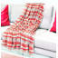 Jeté en coton tissé rouge