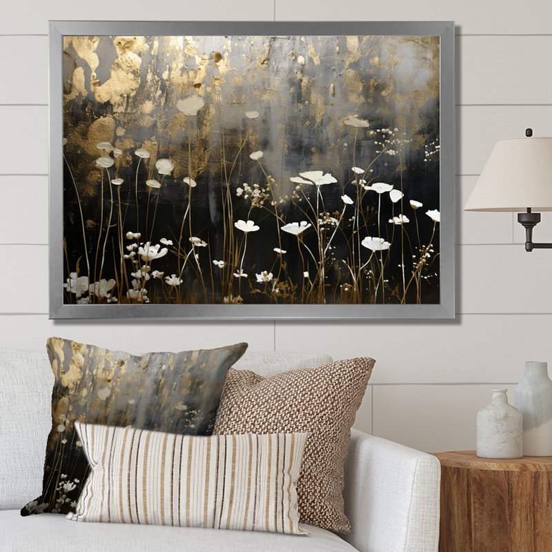 Gilded Garden Blooming Meadows III - impression, H 30 po x l 40 po x P 1,5 po, Cadre simple argenté