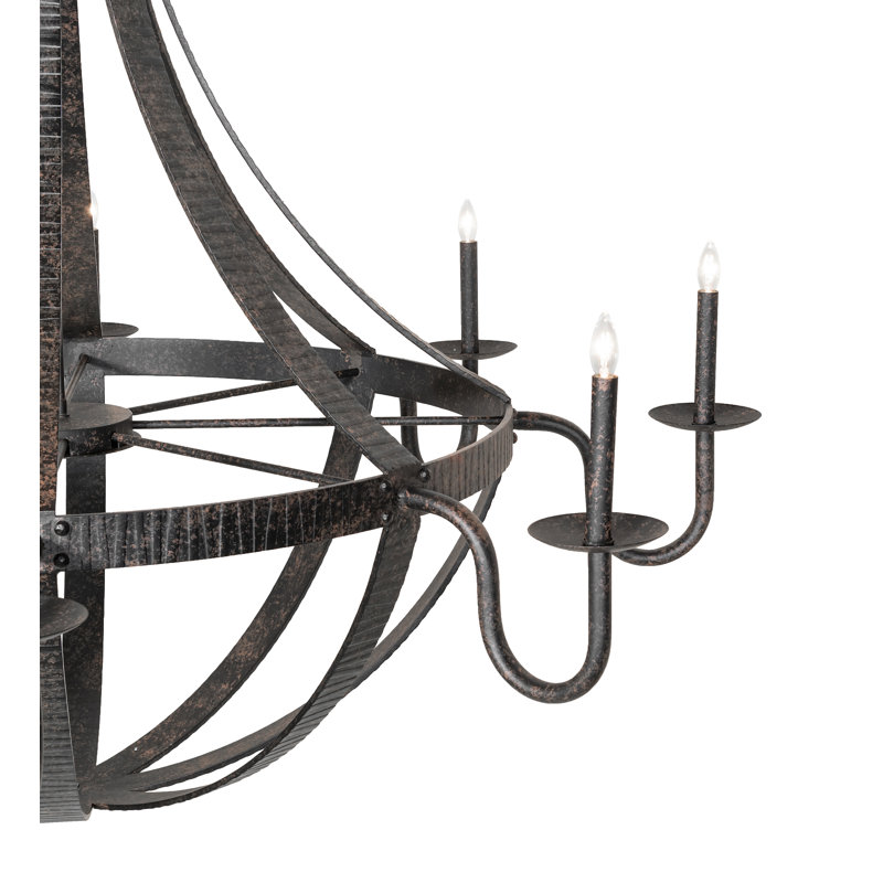 Lustre 10 lumières 48 po, H 151 po x l 60,5 po x P 60,5 po, Fève de café, 8