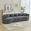 Canapé modulaire incurvé 111,5 po, chenille 4 places avec coussins, gris-295996413