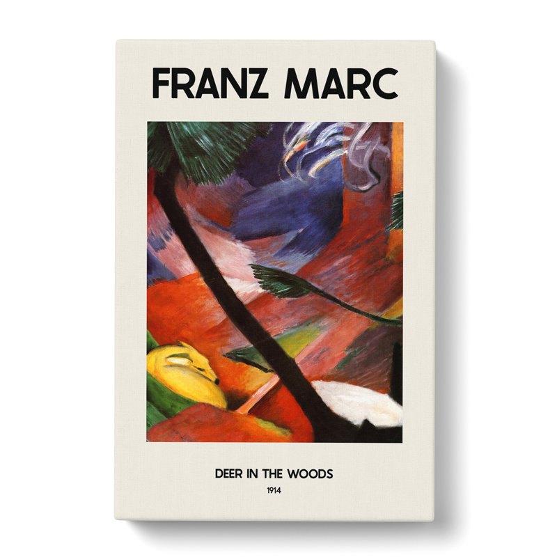 Sleeping Deer in the Forest by Franz Marc - Wrapped Canvas, 60cm H x 40cm W x 3cm D