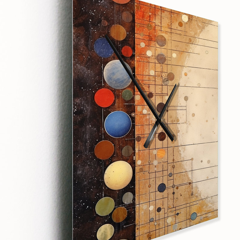 Horloge murale rétro vintage élémentaire rétro géométrique - Mid-Century moderne, Petit