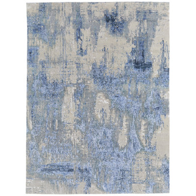 Tenyia Modern Abstract Blue Area Rug