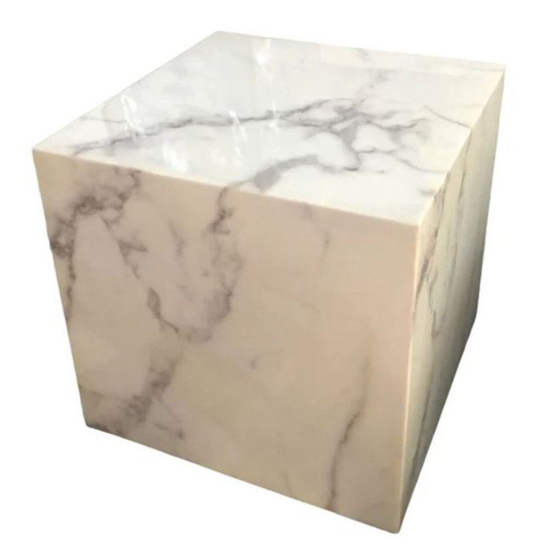 Yonaguini Marble Side Table, 15.75" H x 15.75" W x 15.75" D
