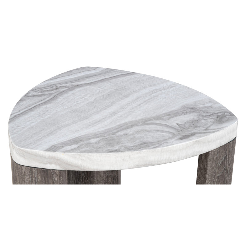 Table de bout l 24 po x P 23,7 po x H 24,9 po Bois aggloméré, papier et bois d'hévéa gris