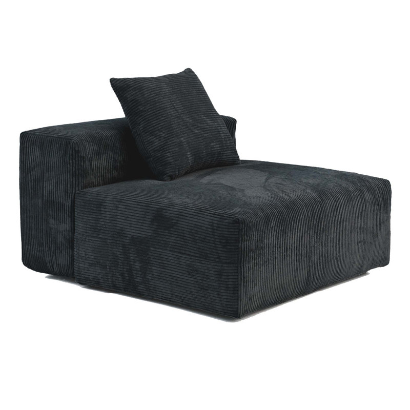 Canapé modulaire en L 4 po Pixel, Noir