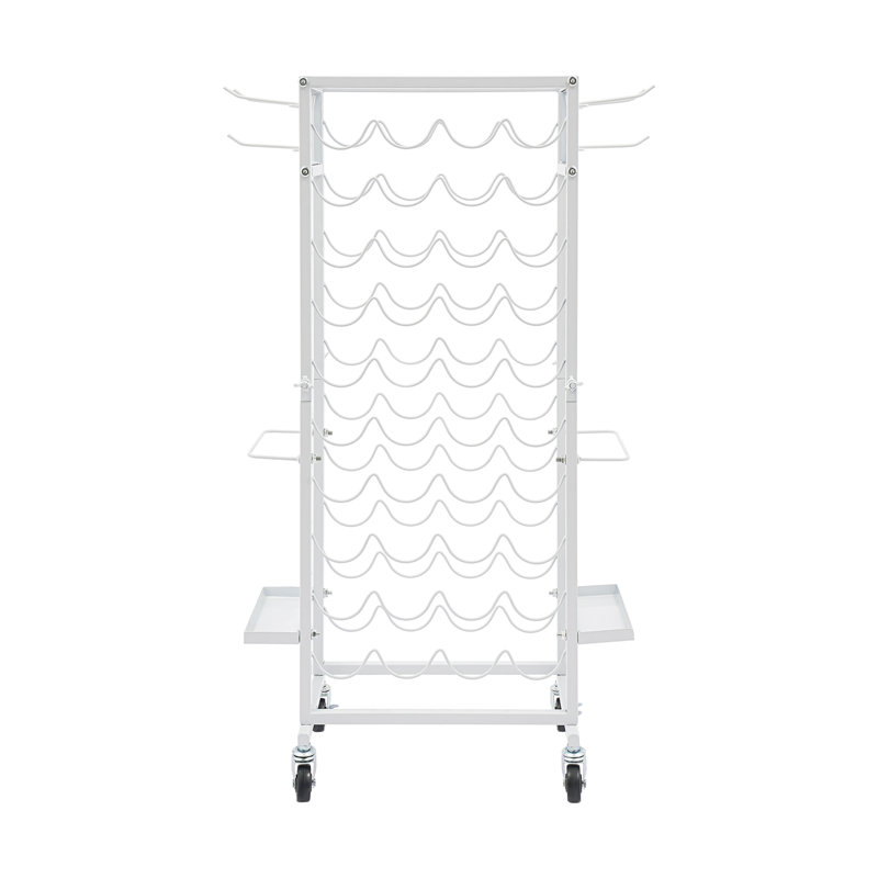 40 Compartments Mobile Vinyl Roll Holder Cart, Natural