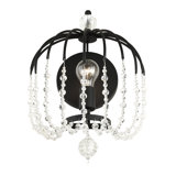 Voliere 1-Lt Crystal Wall Sconce - Matte Black