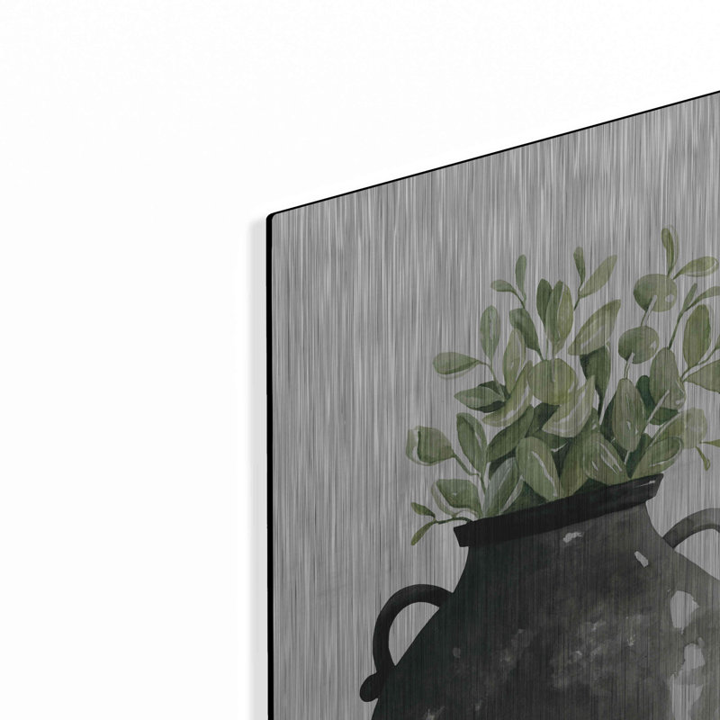 «Black Pot» par Cindy Jacobs, art mural en métal, H 24 po x l 16 po