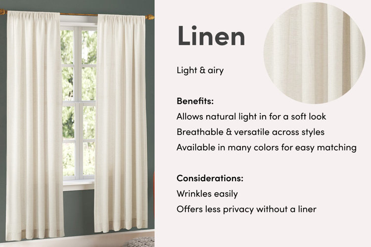 linen curtain infographic with the benefits of linen curtains