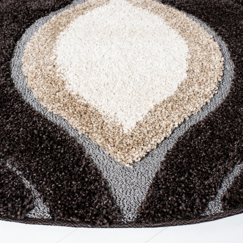Altura Shag Performance Geometric Rug, Round 6'7"
