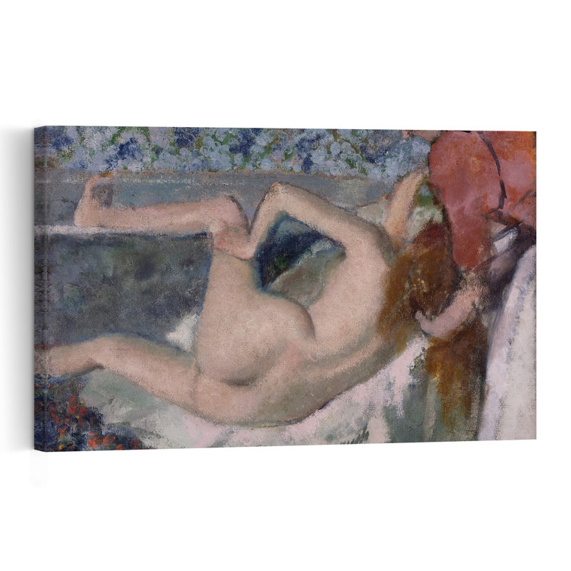 Après le bain, vers 1895. Estampe d'art mural contemporaine abstraite impressionniste., H 32 po x l 48 po