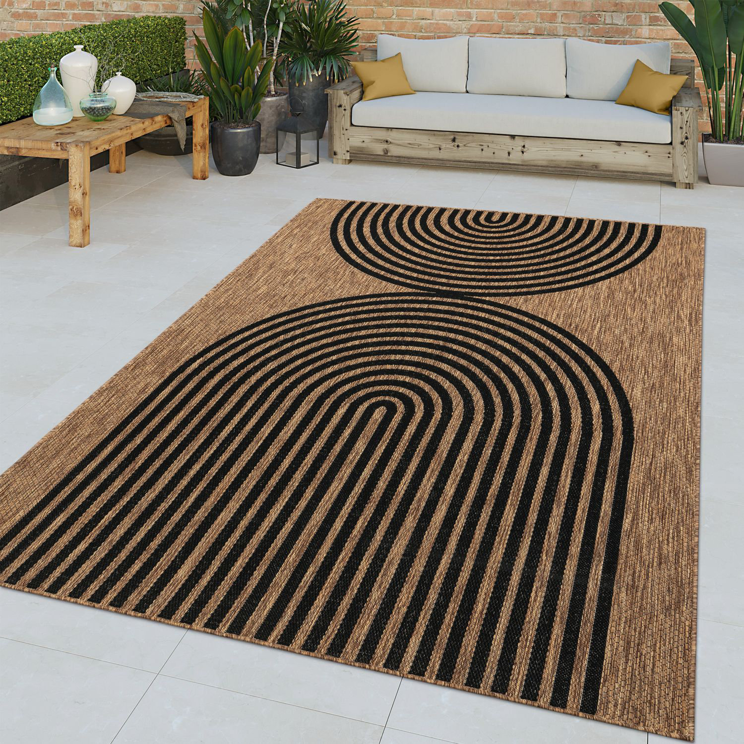 Wrought Studio™ Modern Indoor & Outdoor Rug with Boho Line Pattern ...