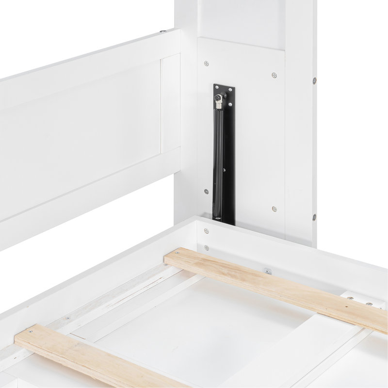 Modern Queen-Size Bed, White, Pattern, Led Under, Outlet , Print, Under, Built-In