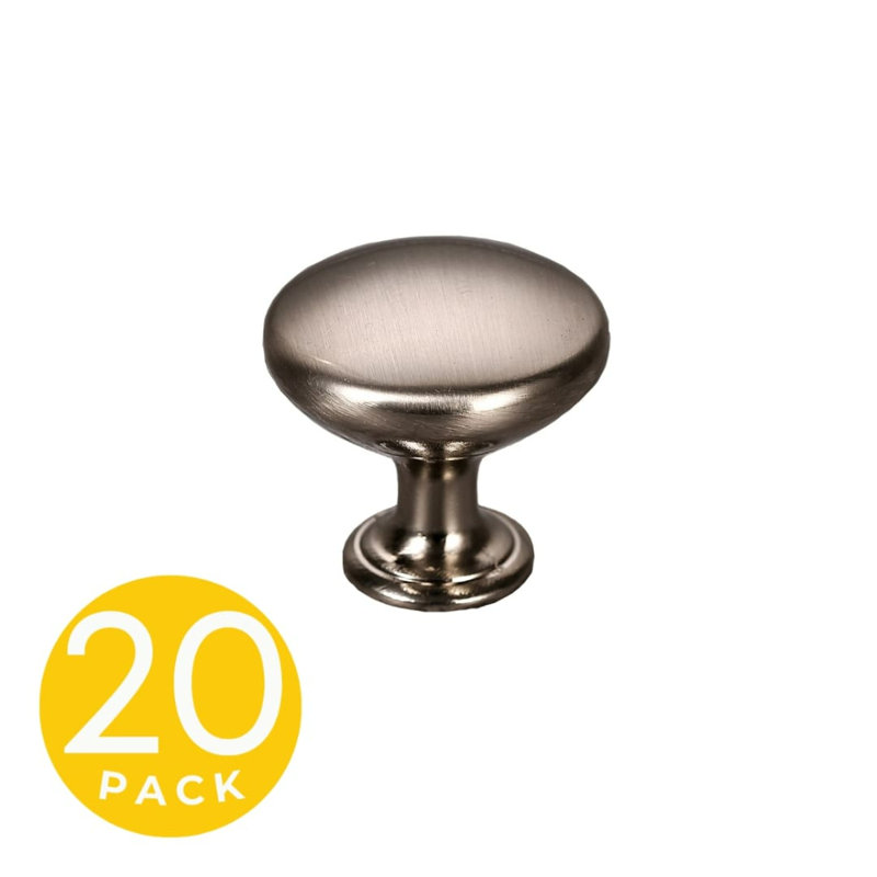 Armoire ronde ronde en nickel satiné de 1 po Alpha Series (paquet de 20), Maillechort brossé