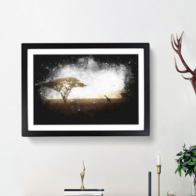 Giraffe in Tanzania - Picture Frame Graphic Art Print