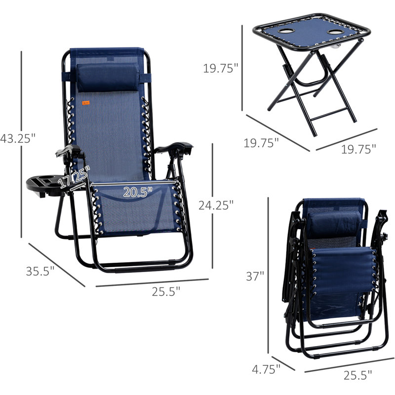 Ensemble de chaises avec table d'appoint Outsunny