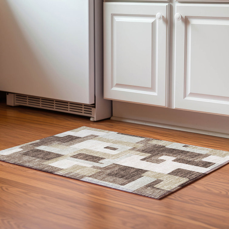 Premium Machine Washable Prisco Brown Rug