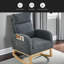 Fauteuil à bascule moderne avec accoudoirs de salon à dossier haut l 27,6 po et deux poches latérales-1147846735