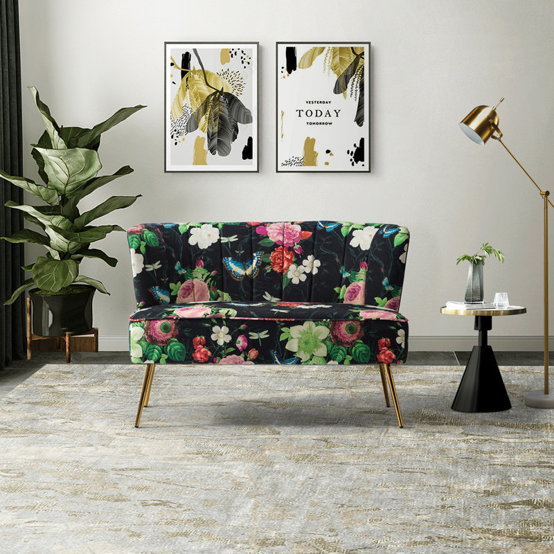Biglerville 2 Seater Upholstered Loveseat, Black