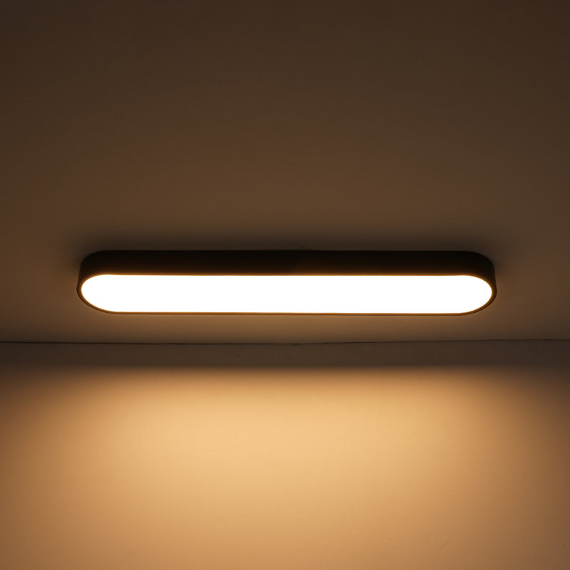 Minimalist 31.5" Simple Long Oval Led Flush Mount, Black