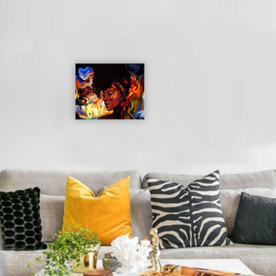 Art mural en toile fille sans cadre 12 po x 16 po