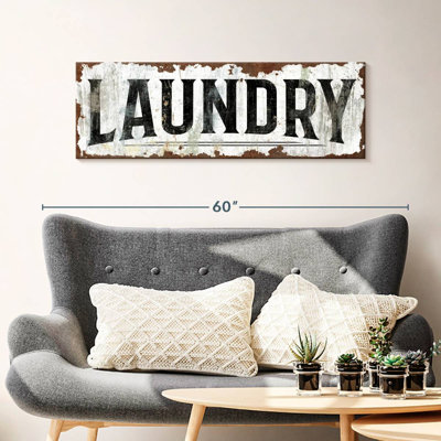 " Rusty Laundry Sign Canvas Print "