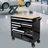 -drawer Steel Multifunctional Tool Cart With Wooden Top For Workshop And Garage