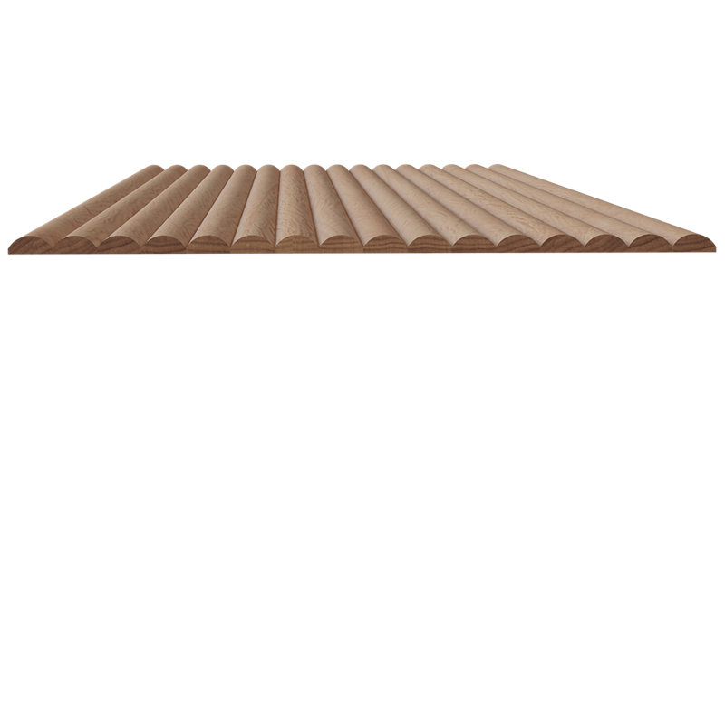 Natural Red Oak Single Bead Tambour Panel 12"W x 48"L