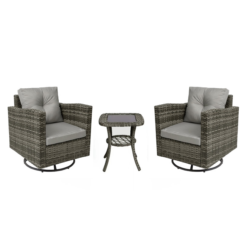 2 - Person Seating Group with Cushions, Grey