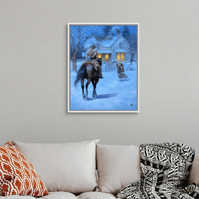 Reproduction d’art sur toile, "The Homecoming" par Jack sorde, Cadre blanc, H 16 po x l 13 po x P 1,75 po