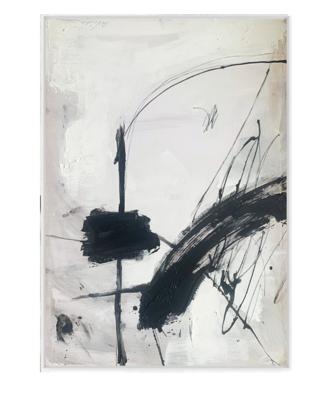 Velora Single Picture Frame Painting on Wood, 180 cm H x 94 cm W, White