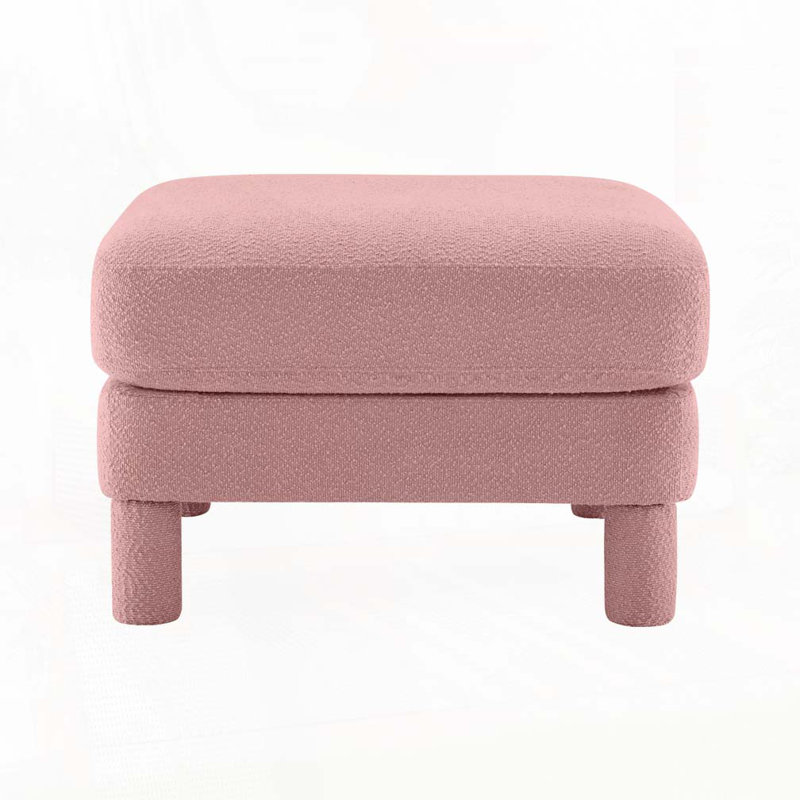 Repose-pieds capitonné Boucle, Rose